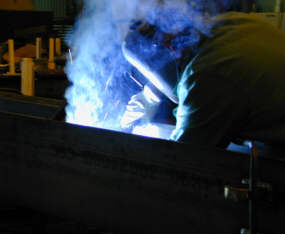 Welder making Stick Weld - SMAW